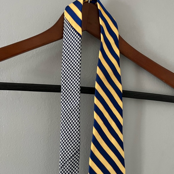Tommy Hilfiger Gold And Blue Silk Tie - Picture 5 of 6